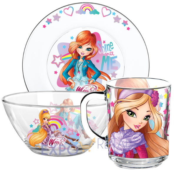 Набор посуды с изображением героинь Winx