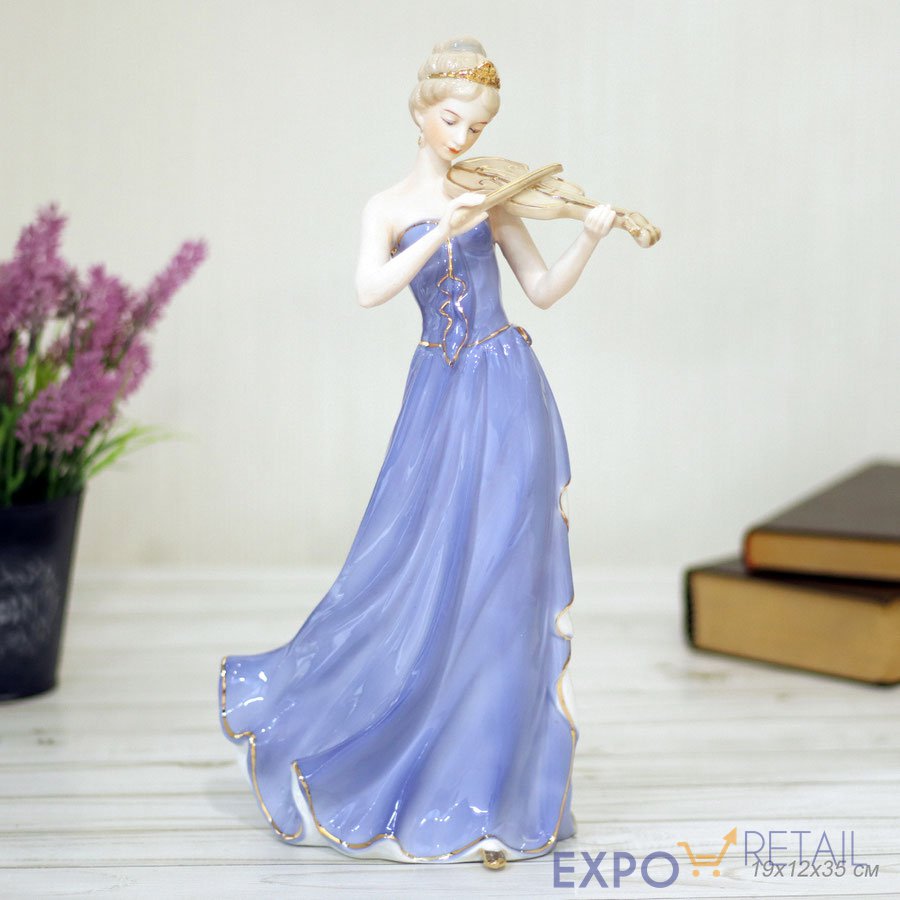 Статуэтка фарфоровая Дама со скрипкой 35 см