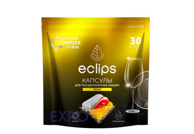 Капсулы для посудомоечных машин Eclips Prime Citrus (15шт,30шт,60шт)