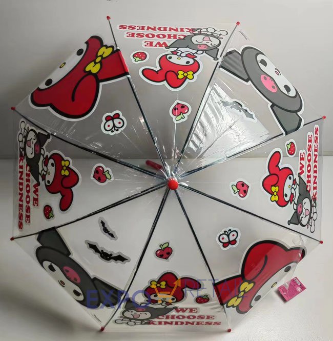 Прозрачный зонт для детей "Куроми и Май Мелоди", полуавтоматический