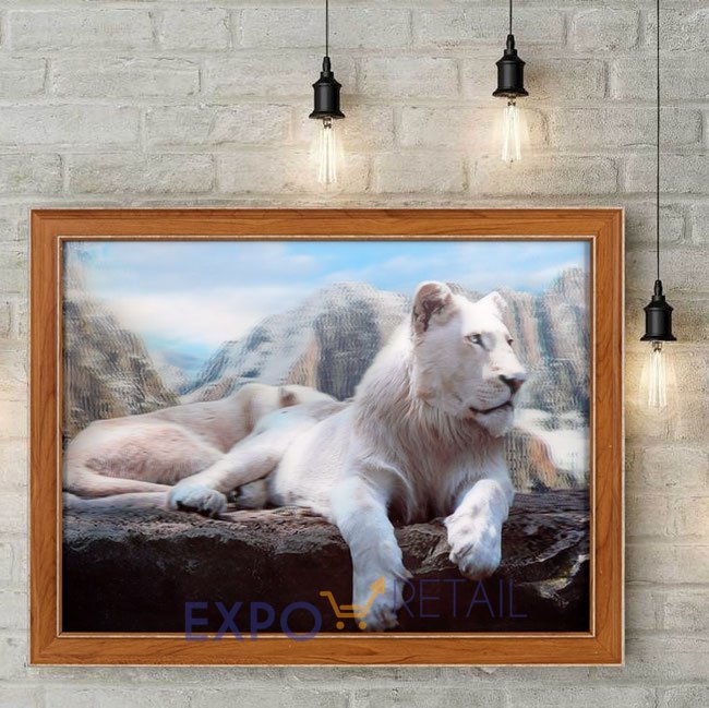 Картина 5D 30х40 071 Белый лев