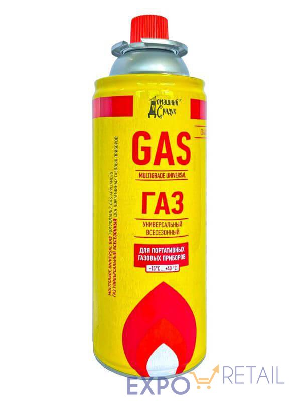 Газ универсальный всесезонный "Домашний Сундук" для портативных газовых приборов 220г ДС-413