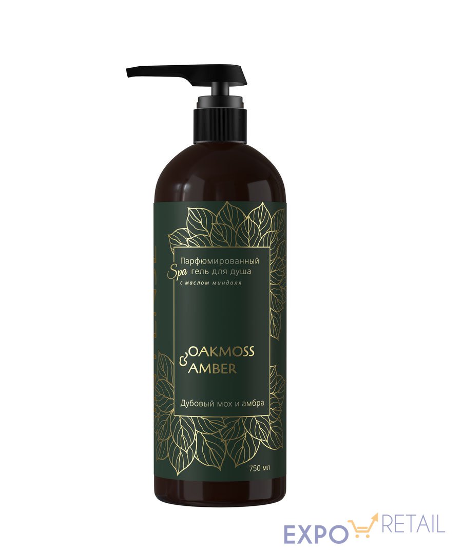 Гель для душа парфюм. Intense "Дубовый мох и амбра" 750 мл. с дозатором Clean&Green CG8517