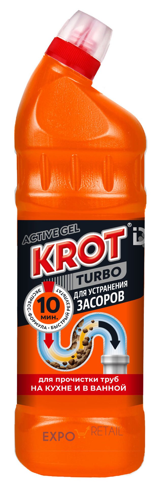 "KROT TURBO" гель для устранения засоров 750 гр.