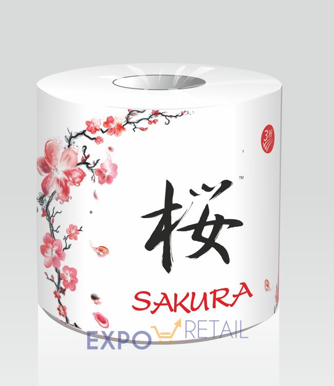 Трёхслойная туалетная бумага класса премиум Sakura