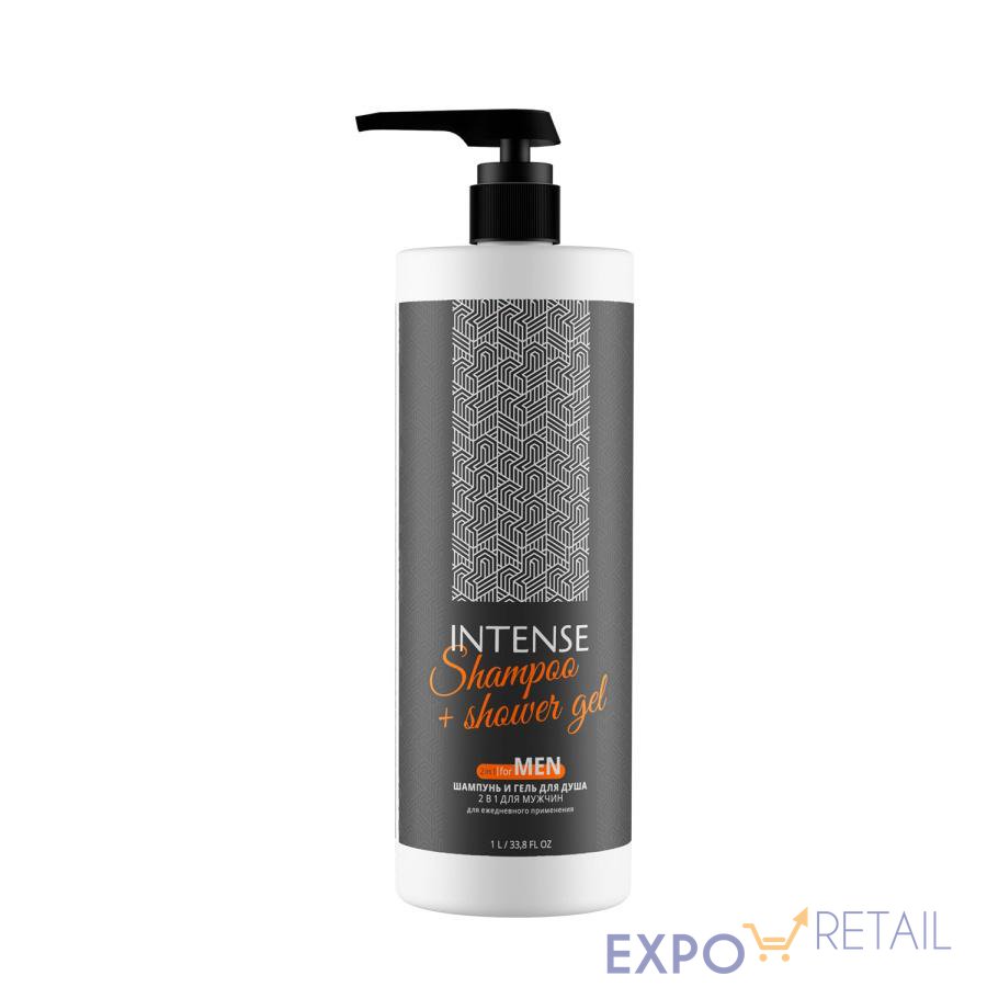 Шампунь - гель для душа INTENSE 2 в 1 FOR MEN 1000 мл. с дозатором Clean&Green CG8337