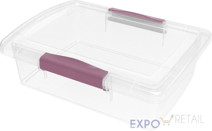 Ящик для хранения Laconic mini пластиковый прозрачный с защелками 1,25 л