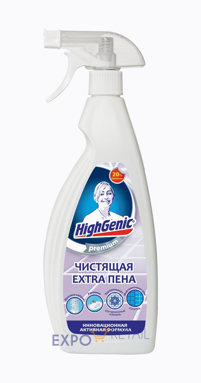 HighGenic Premium Чистящая Extra пена для всех поверхностей в ванной комнате, плитки и межплиточных швов