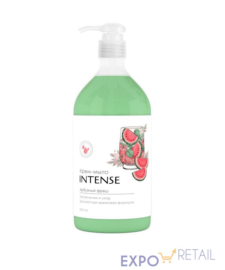 Жидкое крем-мыло INTENSE арбузный фреш 500 мл. увлажняющее с дозатором Clean&Green CG8431