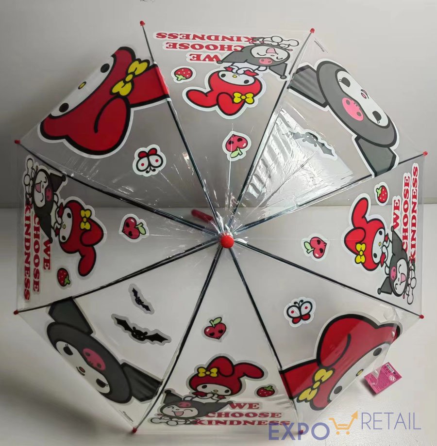 Прозрачный зонт для детей "Куроми и Май Мелоди", полуавтоматический