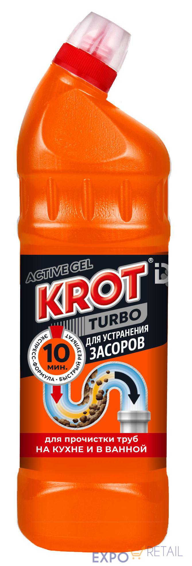 "KROT TURBO" гель для устранения засоров 750 гр.