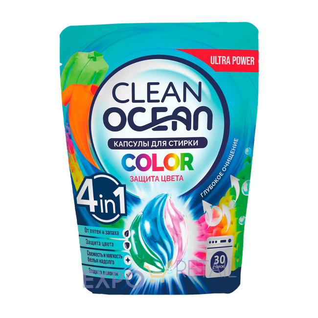 Капсулы для стирки Ocean Clean Color 30 шт
