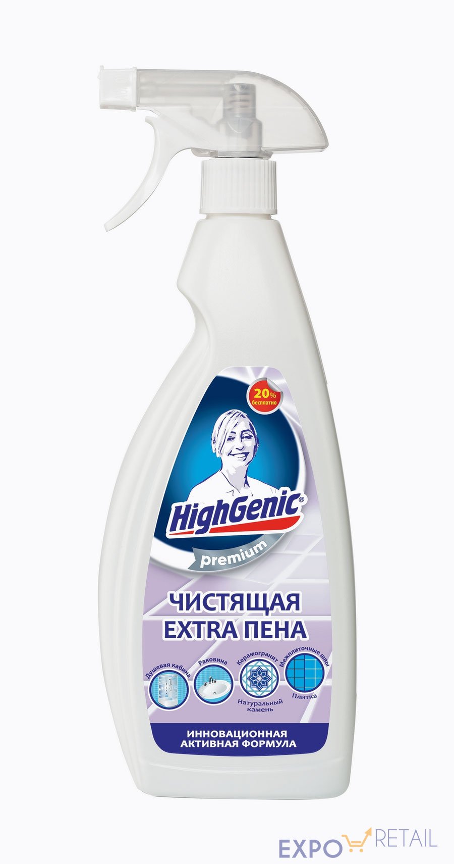 HighGenic Premium Чистящая Extra пена для всех поверхностей в ванной комнате, плитки и межплиточных швов