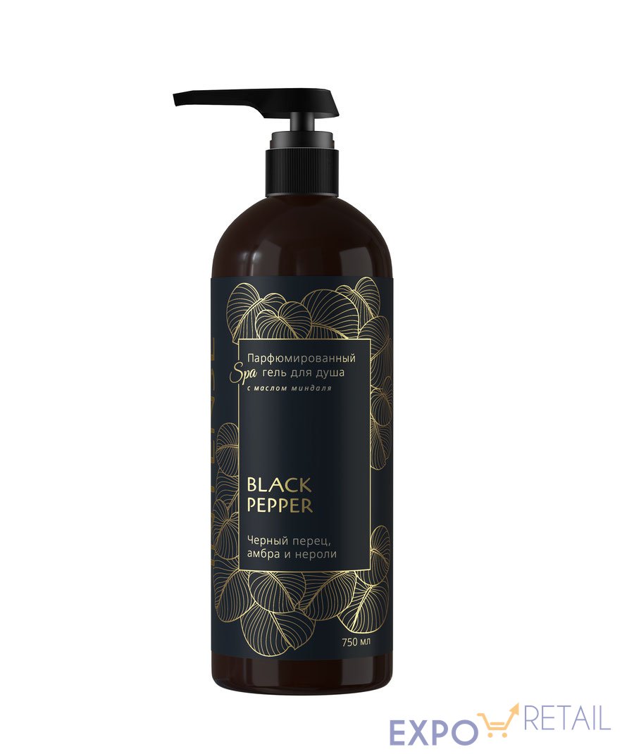 Гель для душа парфюм. Intense "Black pepper/чёрный перец" 750 мл. с дозатором Clean&Green CG8516
