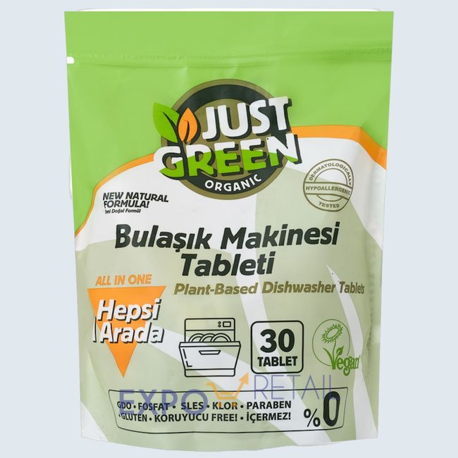 Экологичные таблетки для посудомоечных машин Just Green Organic